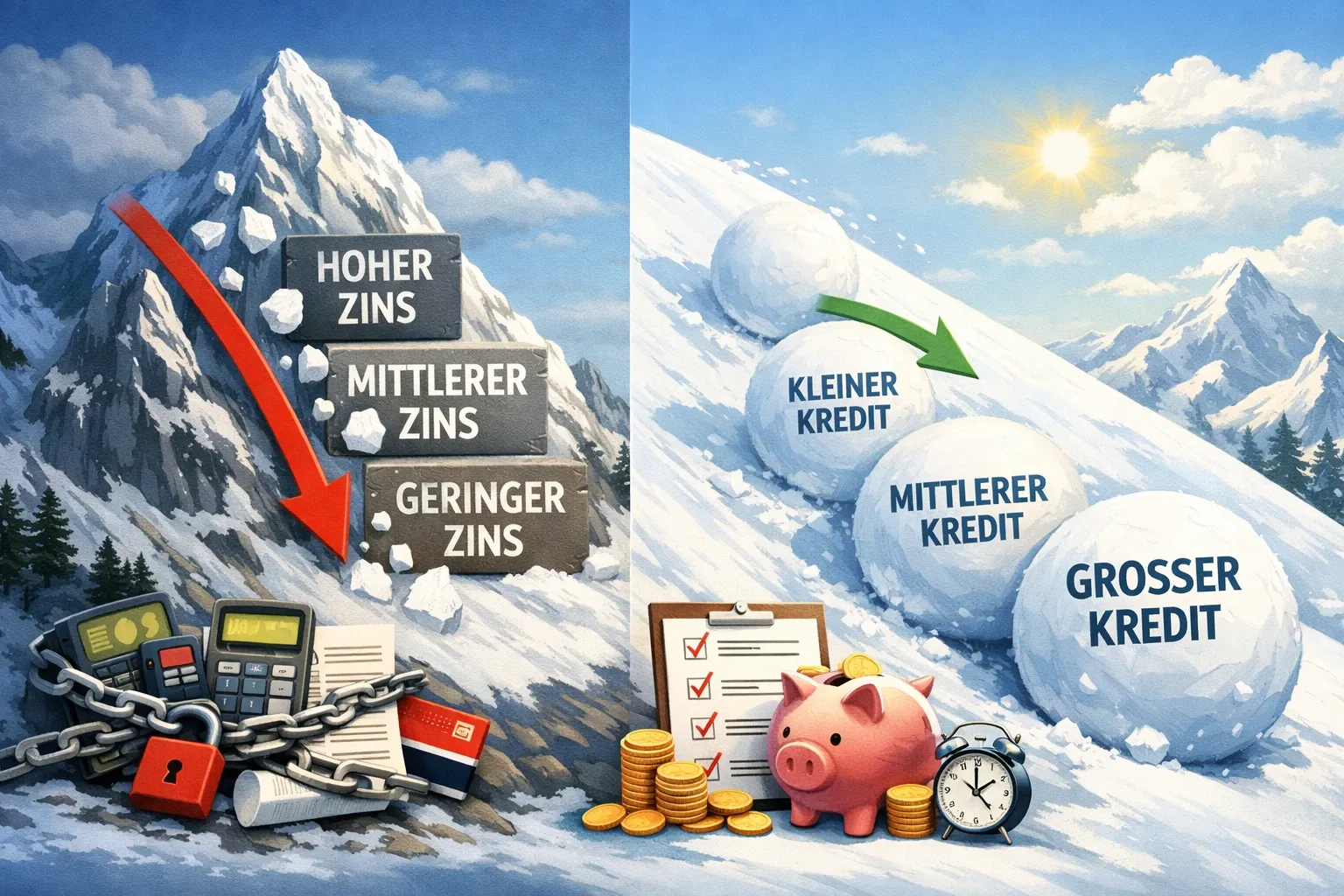 Debt Avalanche vs. Debt Snowball: Welche Methode baut Schulden schneller ab?